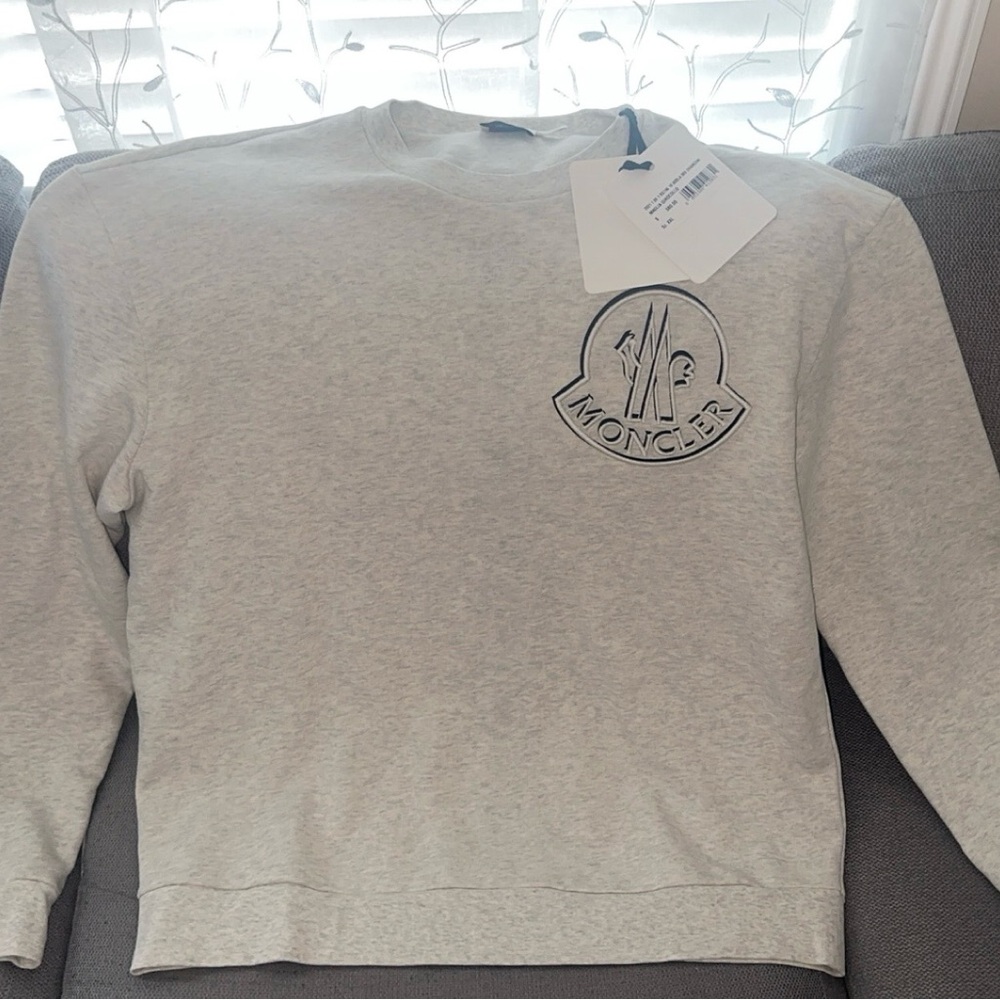 Moncler Light Gray Crewneck Sweater